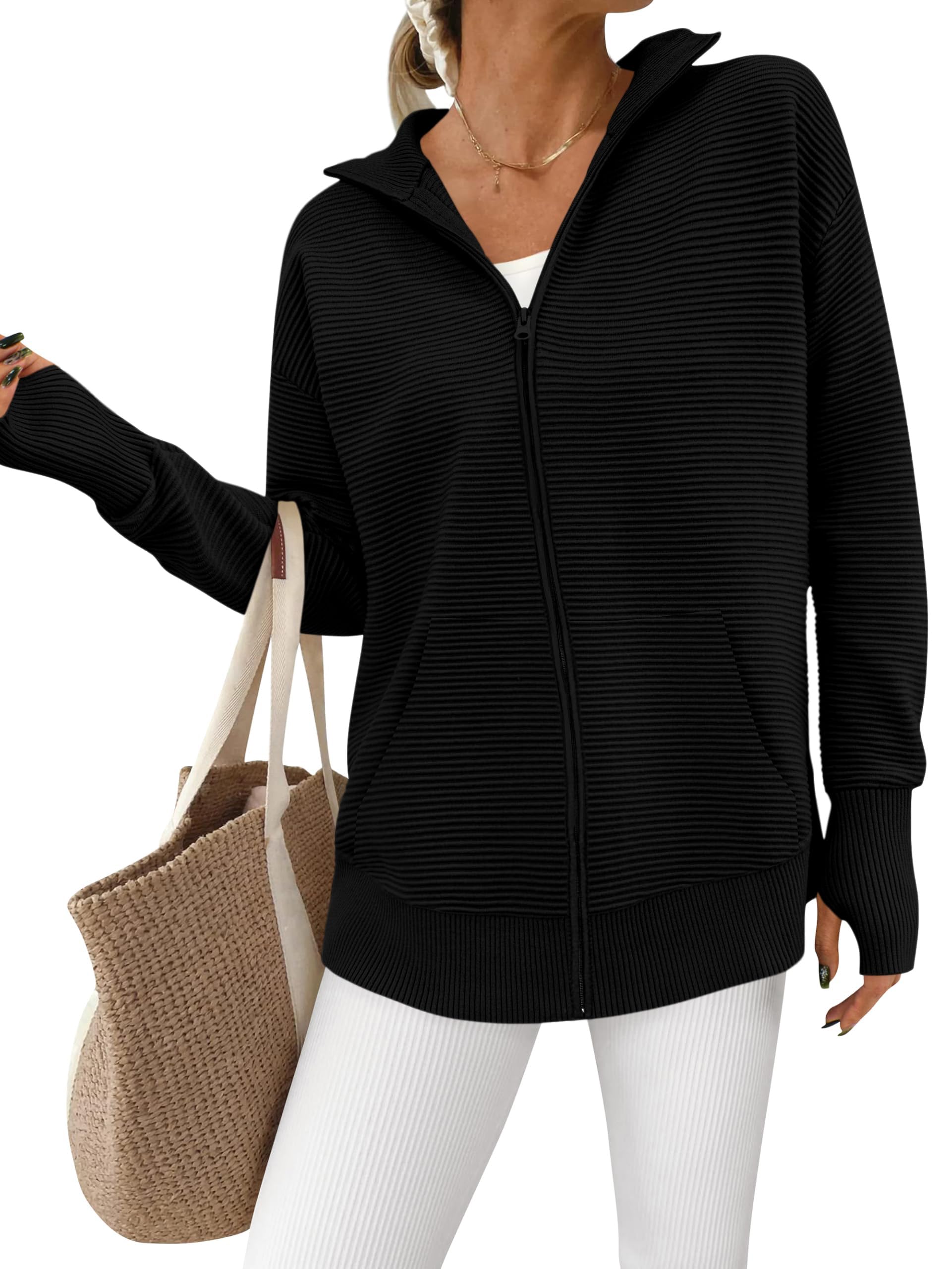 PRETTYGARDEN Autumn 2025 Women Cardigan Long Sleeve Zip Casual Sweaters Loose Co