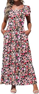MOLERANI Women's Square Neck Maxi Dresses Petal Sleeve Summer Long Dress