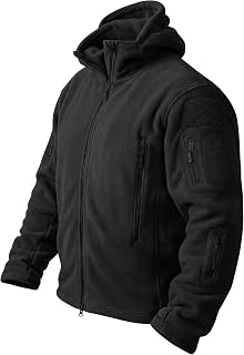 CRYSULLY Men's Military Tactical Warm Sports Fleece Hooded Jacket