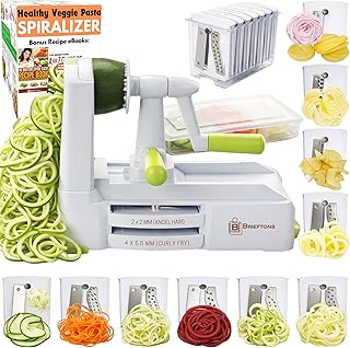 Brieftons 10-Blade Countertop Vegetable Spiralizer and Veggie Noodle Maker