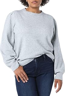 Amazon Essentials Womens Soft Touch Pleated Shoulder Crewneck Sweater