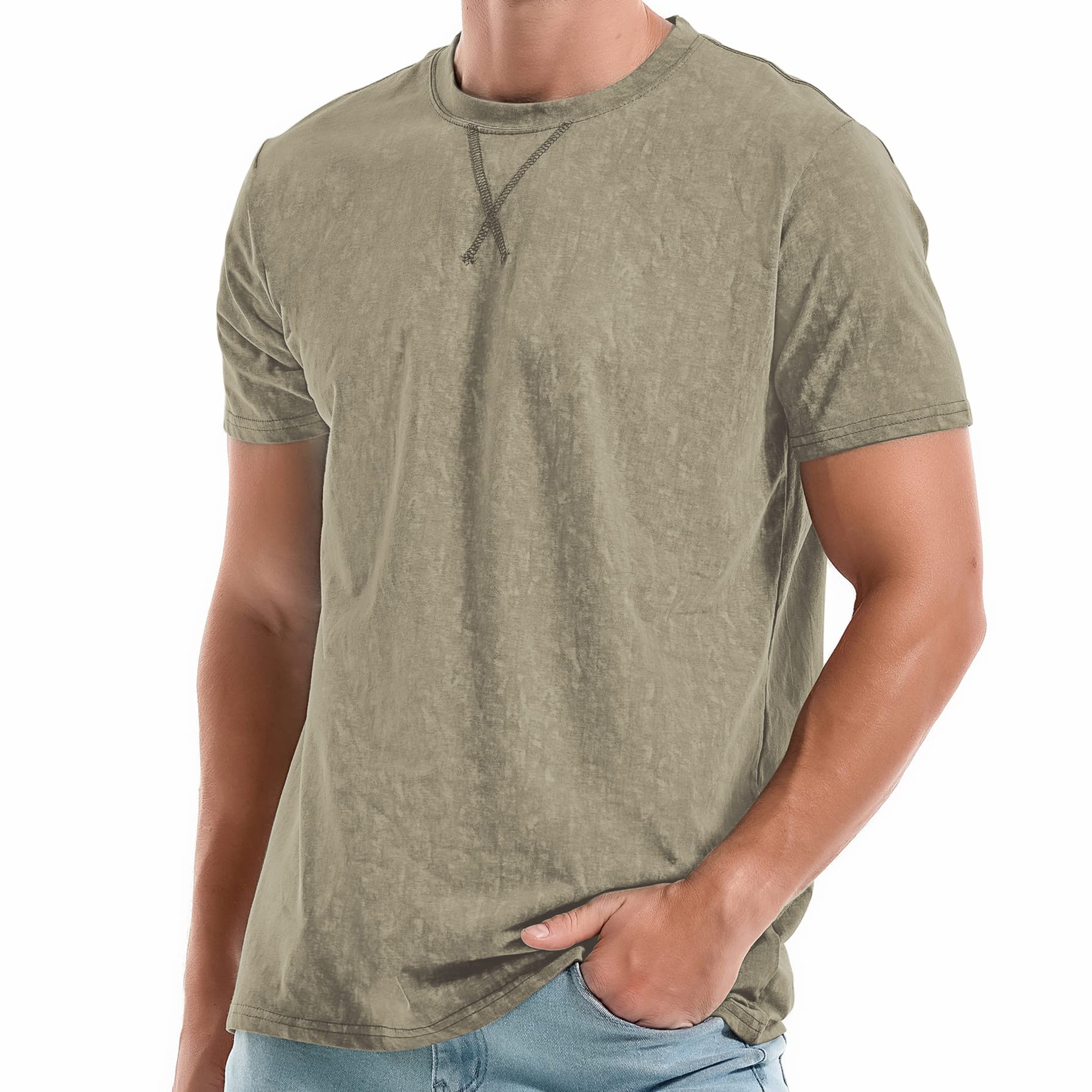 RONOMO Mens T Shirt High Quality T Shirt Plain T Shirt Fashion T-Shirt