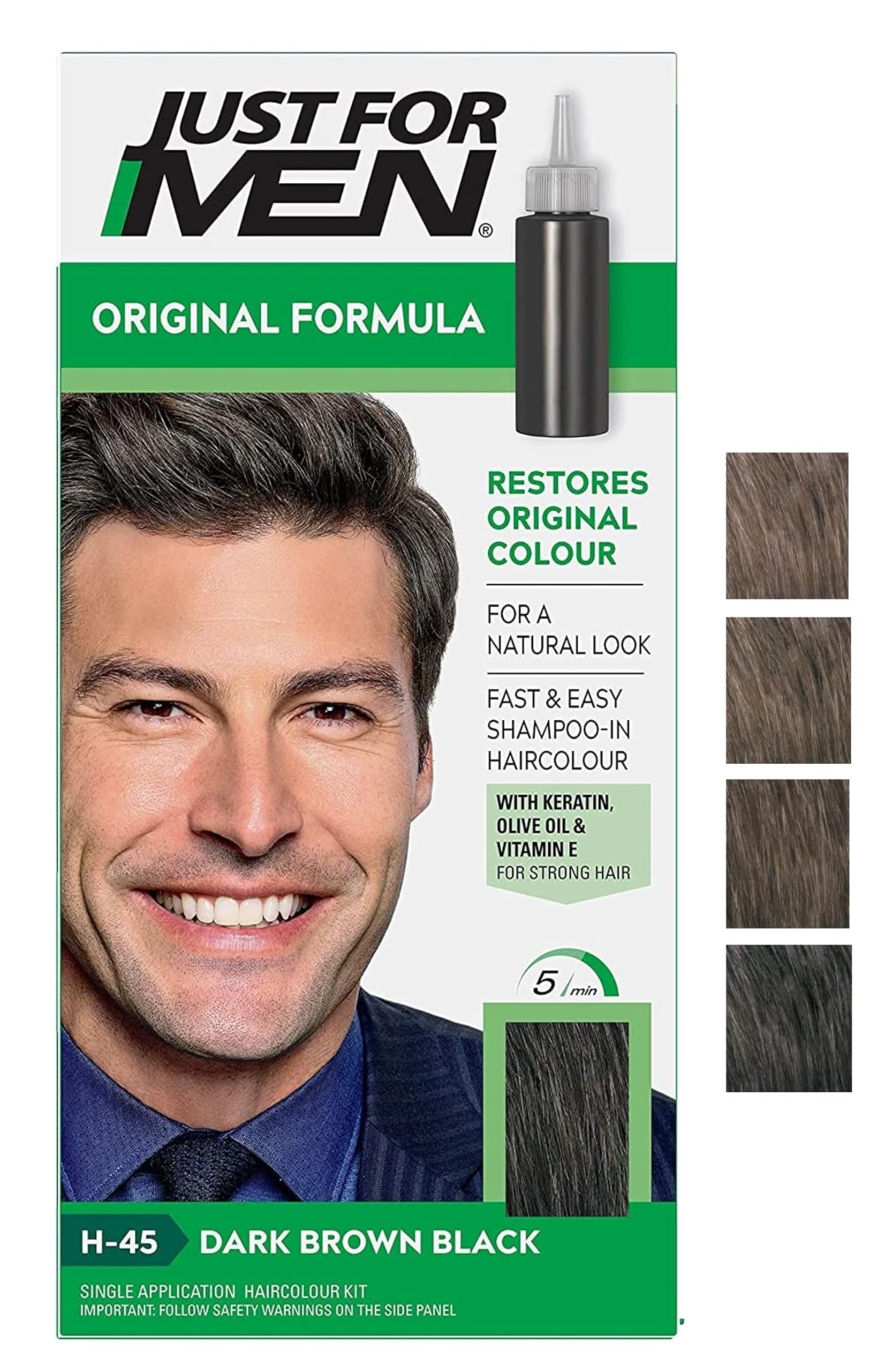 Just for men Original Formula Dark Brown Black Hair Dye, Restores Original Colou
