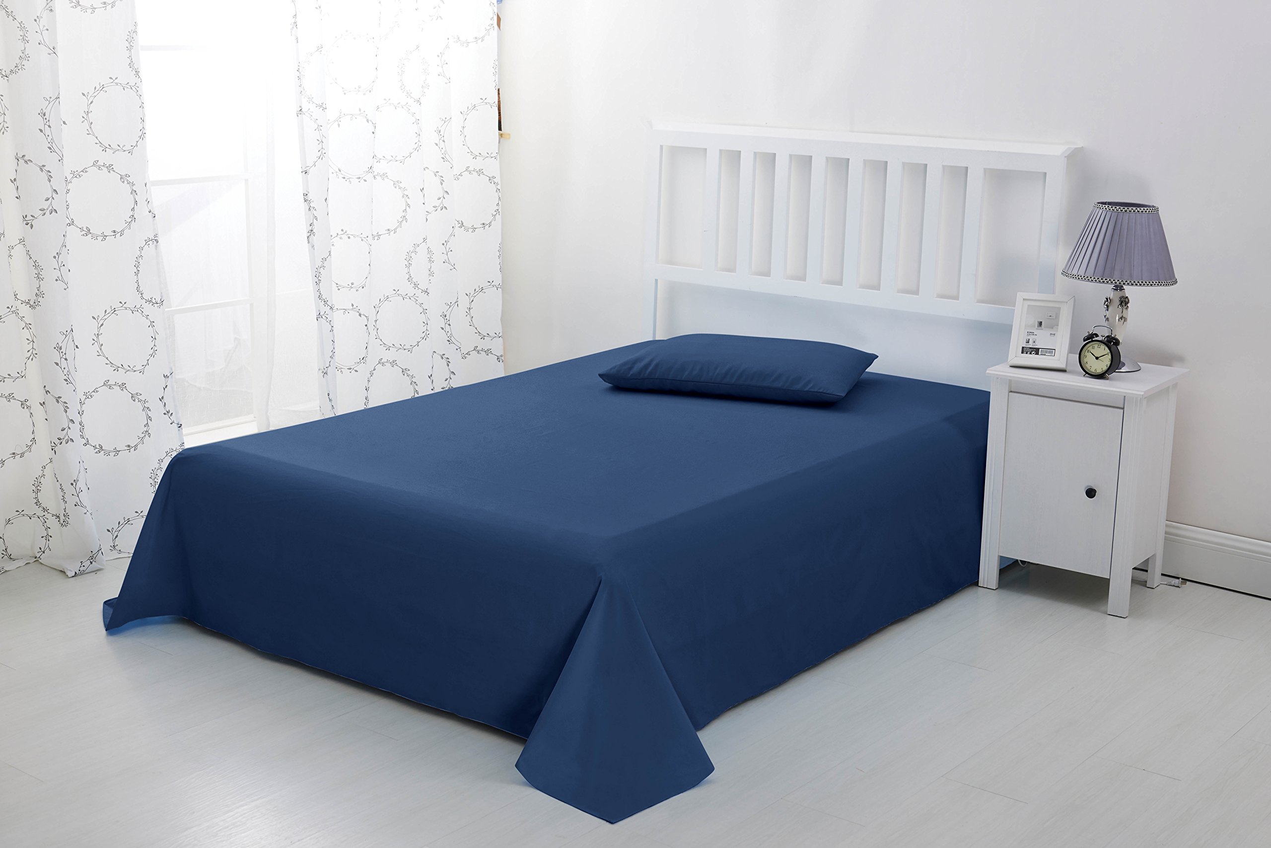 Soft Brushed Microfibre Flat Sheet - Non Iron Breathable Hypoallergenic Top Shee