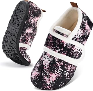 House Slippers for Women Men Slip on Indoor Barefoot Slippers Socks Cozy Fuzzy House Shoes Rubber Sole