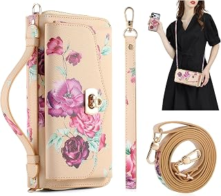 for iPhone 17 Pro Max Crossbody Detachable Wallet Case, Beige