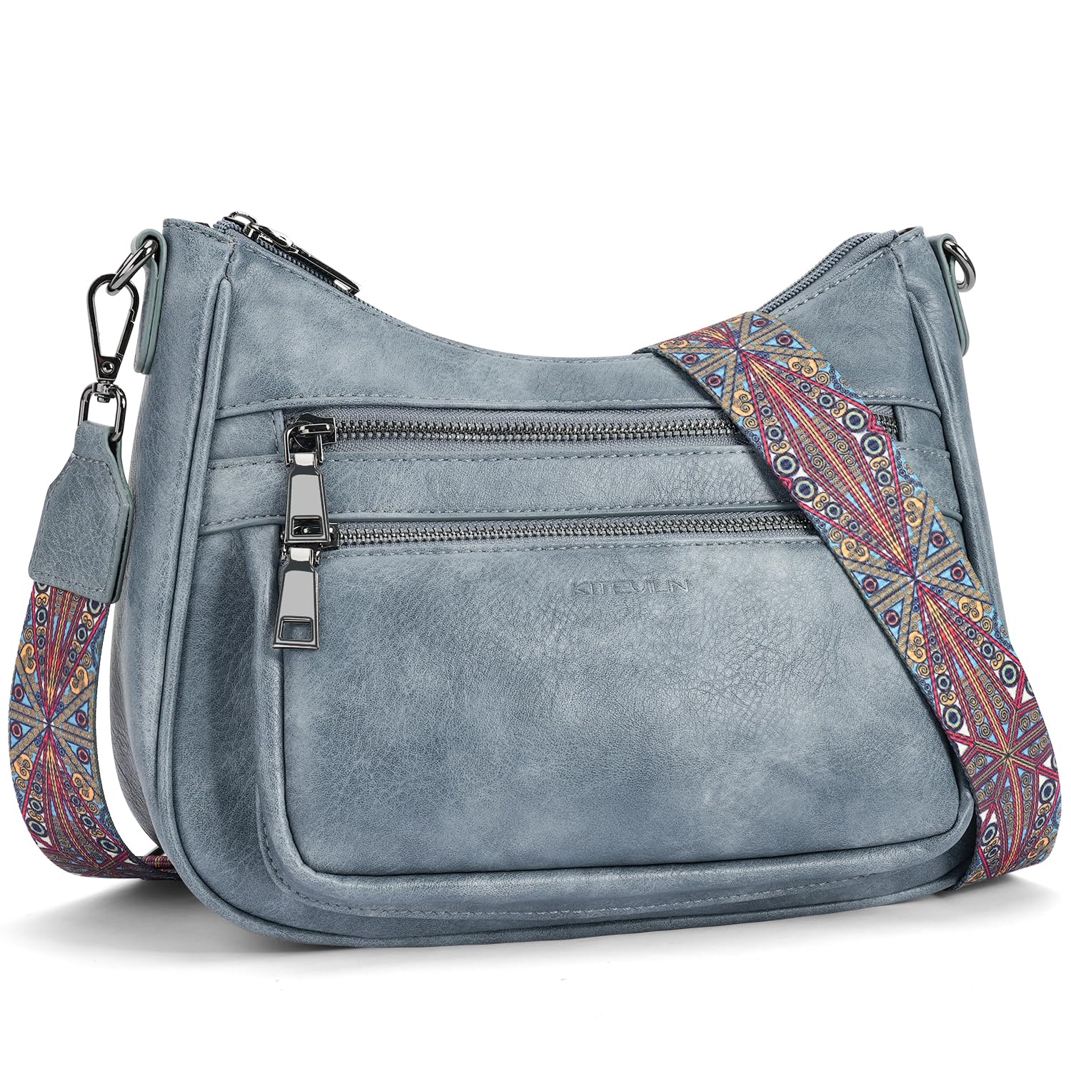 KITEVIUN Crossbody Bags for Women Leather Purse Trendy Multi Pocket Shoulder Han
