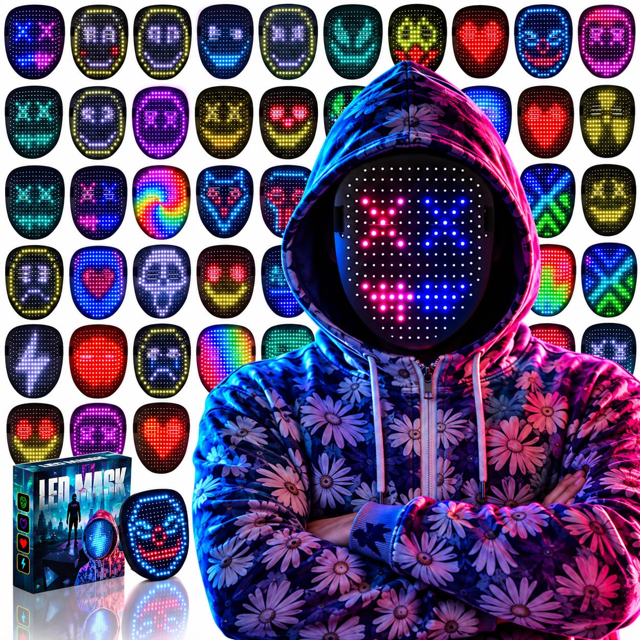 Depointer Life LED Mask Face-Transforming Light up Mask Cool Gifts for Boys | 50