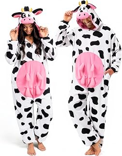 Spooktacular Creations Halloween Dalmatian Dragon Cow Costume, Animal Costume Hooded Jumpsuit for Halloween Cosplay Party