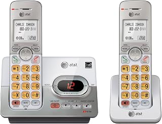 AT&T EL52203 2-Handsets Cordless Phone System with Answering System, Caller ID/Call Waiting - DECT 6.0 - Upto 14 Minutes Recording Time