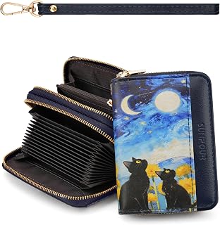 Porte-cartes de crédit pour femme, portefeuille accordéon avec
