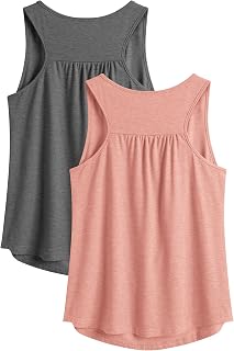 PINSPARK Women's Workout Tank Tops Racerback Loose Fit Yoga Top Sleeveless Gym Shirt Running Athletic Tank Pack S-3XL