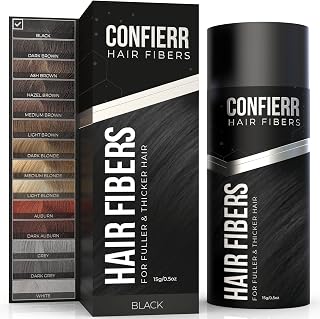 Hair Fibers for Men & Women (15 Grams, Black) - Fill In Fine Hair for Instantly Thicker, Fuller Look