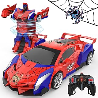 BLUEJAY Transform RC Cars for Boys 3-12, 2.4Ghz Remote Control Car | 1:18 Scale Transforming Robot, One-Button Deformation 360° Rotation Car Toy Gifts for Boys