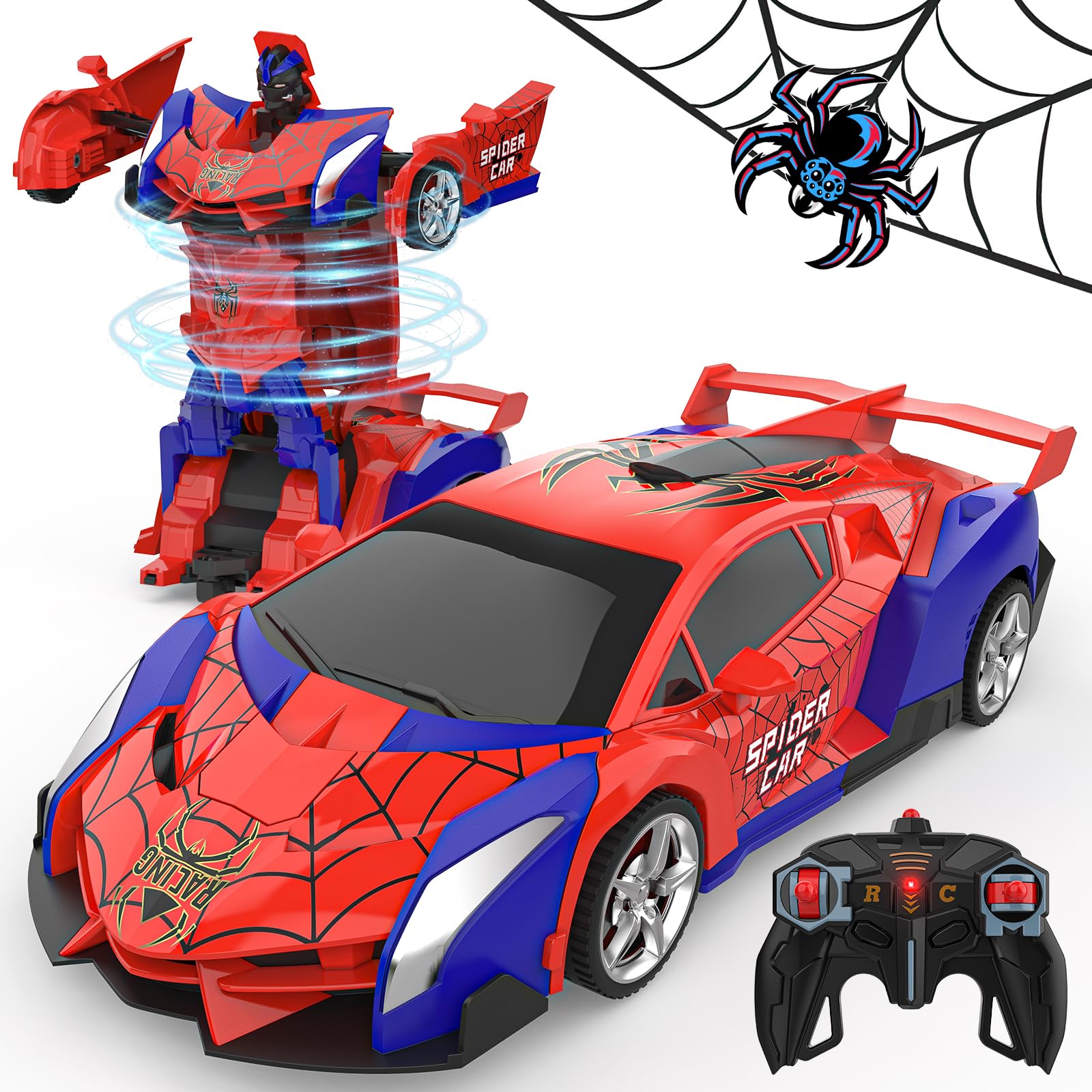 BLUEJAY Transform RC Cars for Boys 3-12, 2.4Ghz Remote Control Car | 1:18 Scale 