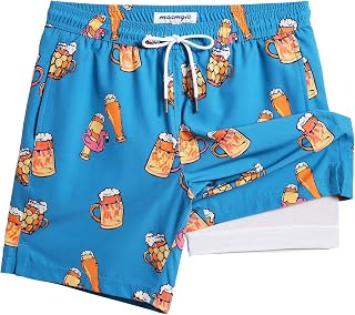 maamgic Men's Swimming Costume 2-in-1 Compression Quick Drying Shorts