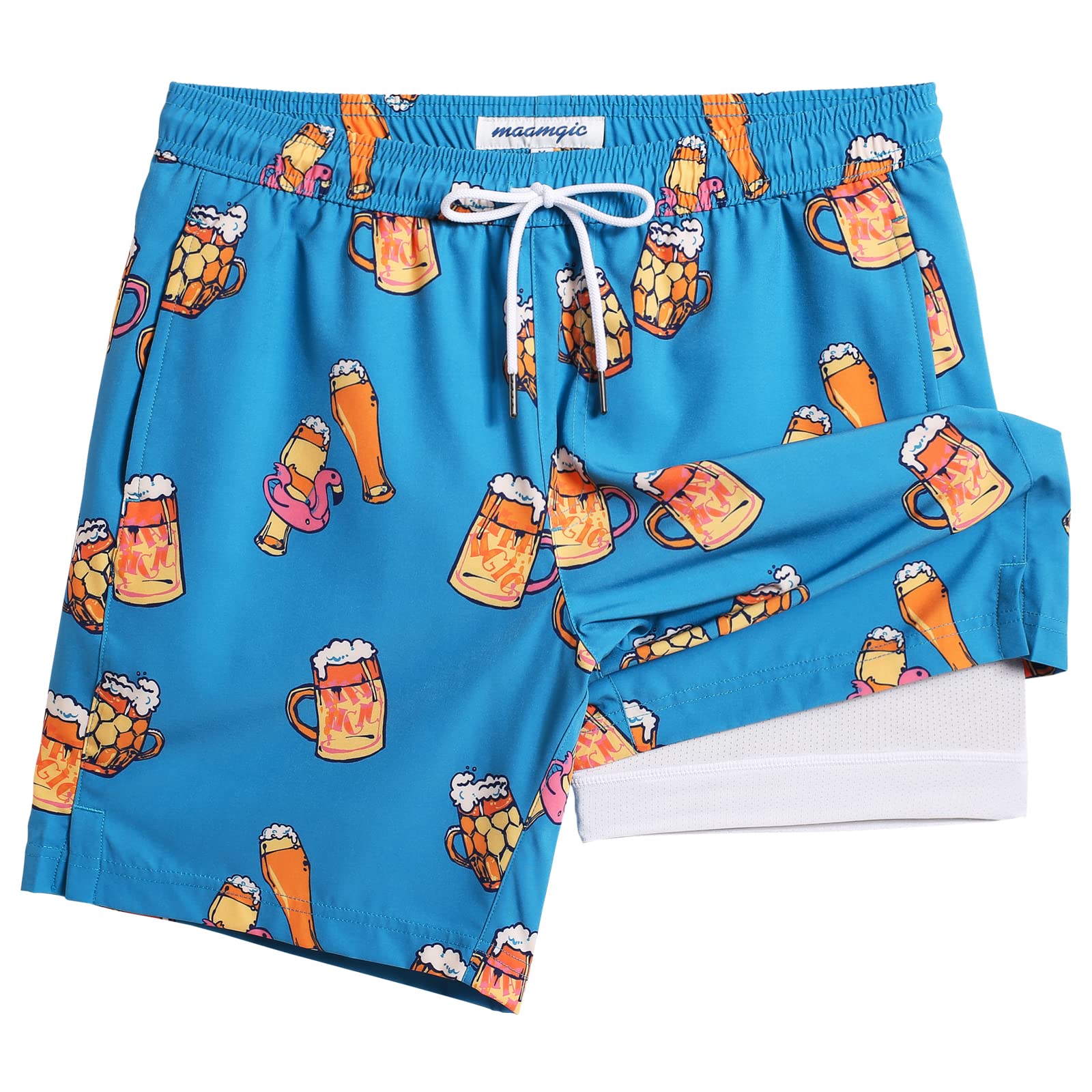 maamgic Men's Swimming Costume 2-in-1 Compression Quick Drying Shorts