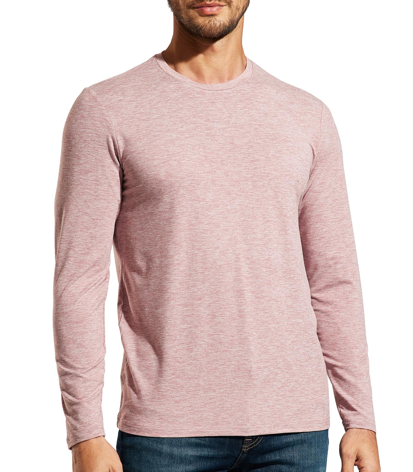 MIER X-Sofort Men's Long Sleeve T-Shirts Super Soft Lightweight Athletic Crew Ne