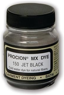 Jacquard Procion MX Tie Dye Powder,Jet Black , 2/3 Ounce Jar for Fabric and Clothing, Permanent and Washfast