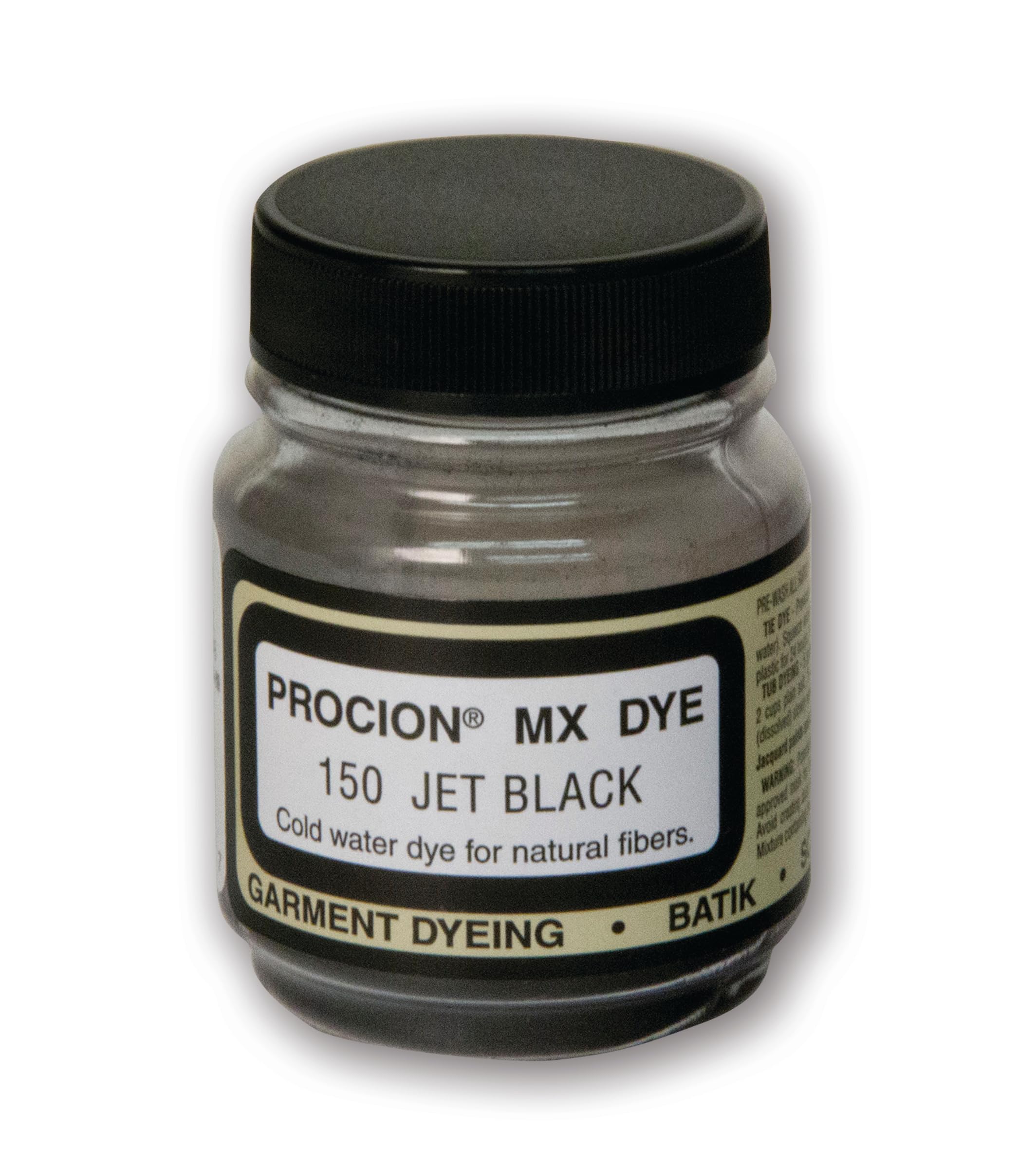 Jacquard Procion MX Tie Dye Powder,Jet Black , 2/3 Ounce Jar for Fabric and Clot