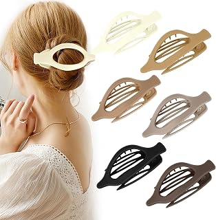 French Concord Hair Clips - 6 Pcs Side Slide Volume Large Flat Hair Clips for Women Girls Laydown Strong Styling Accessories Hold Non-Slip Grip Alligator Claw Barrette for Thick or Thin Hair, Matte