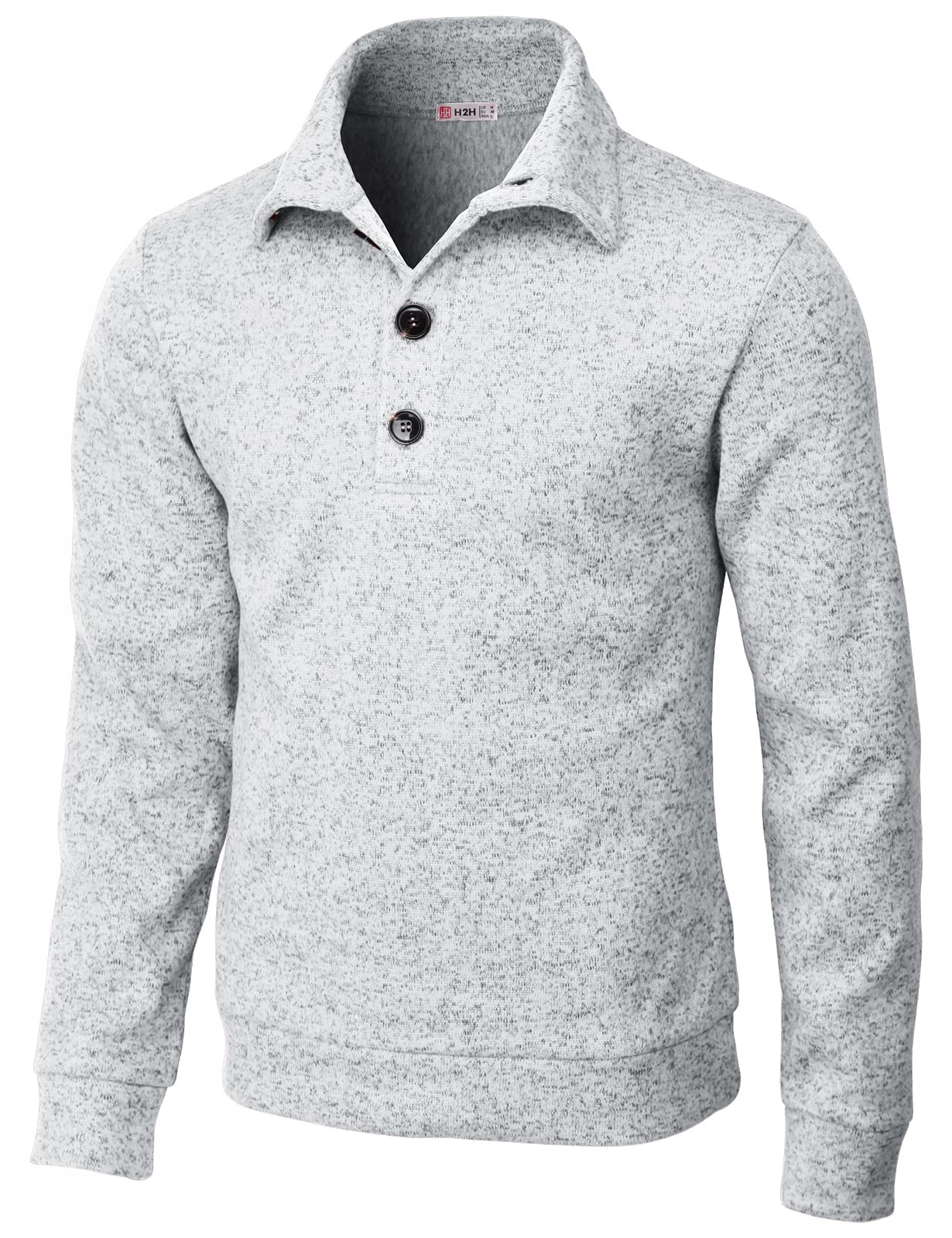 H2H Men's Casual Slim Fit Pullover Sweater Knitted Thermal Sweatshirt