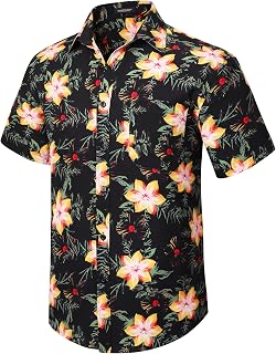 Hawaiian Shirt for Men Casual Summer Short Sleeve Beach Vacation Aloha Hawaii Button Down Shirt Holiday