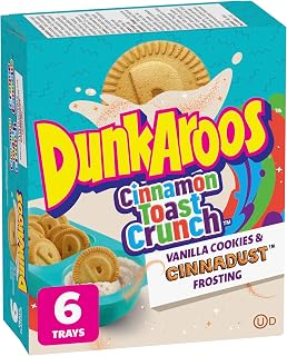 Cinnamon Toast Crunch DunkAroos Vanilla Cookies and Cinnadust Frosting, Package of 6 Trays of DunkAroos