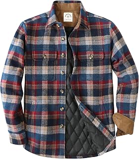 Dubinik® Men's Flannel Jacket Lightweight Checked Comfortable and Casual