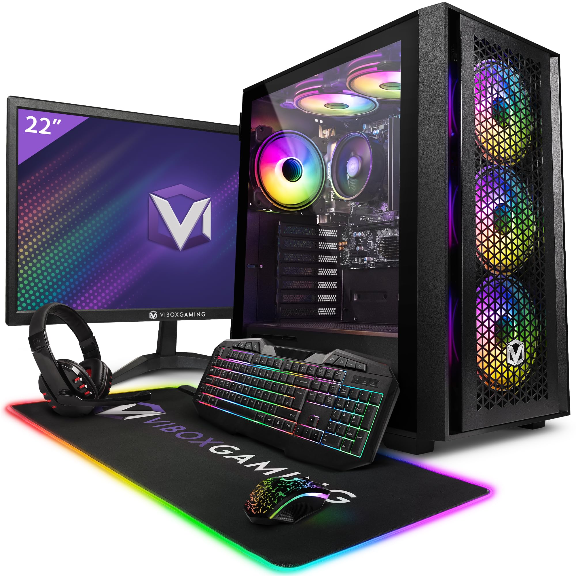Vibox VI-42 Gaming PC Bundle • AMD Ryzen 3 3200G Quad-Core • Integrated Radeon V