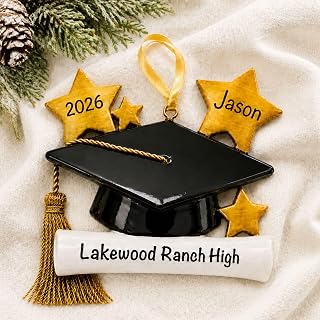 Personalized Graduation Gift, Class of 2027 or 2026 Ornament, Grad Cap