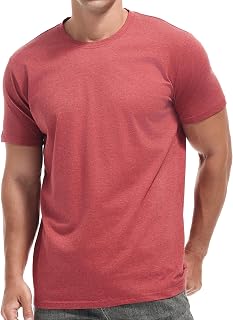 VEIISAR Men's Cotton Stretch T-Shirt, Midweight, Soft & Breathable, for Daily & Sports, All-Season