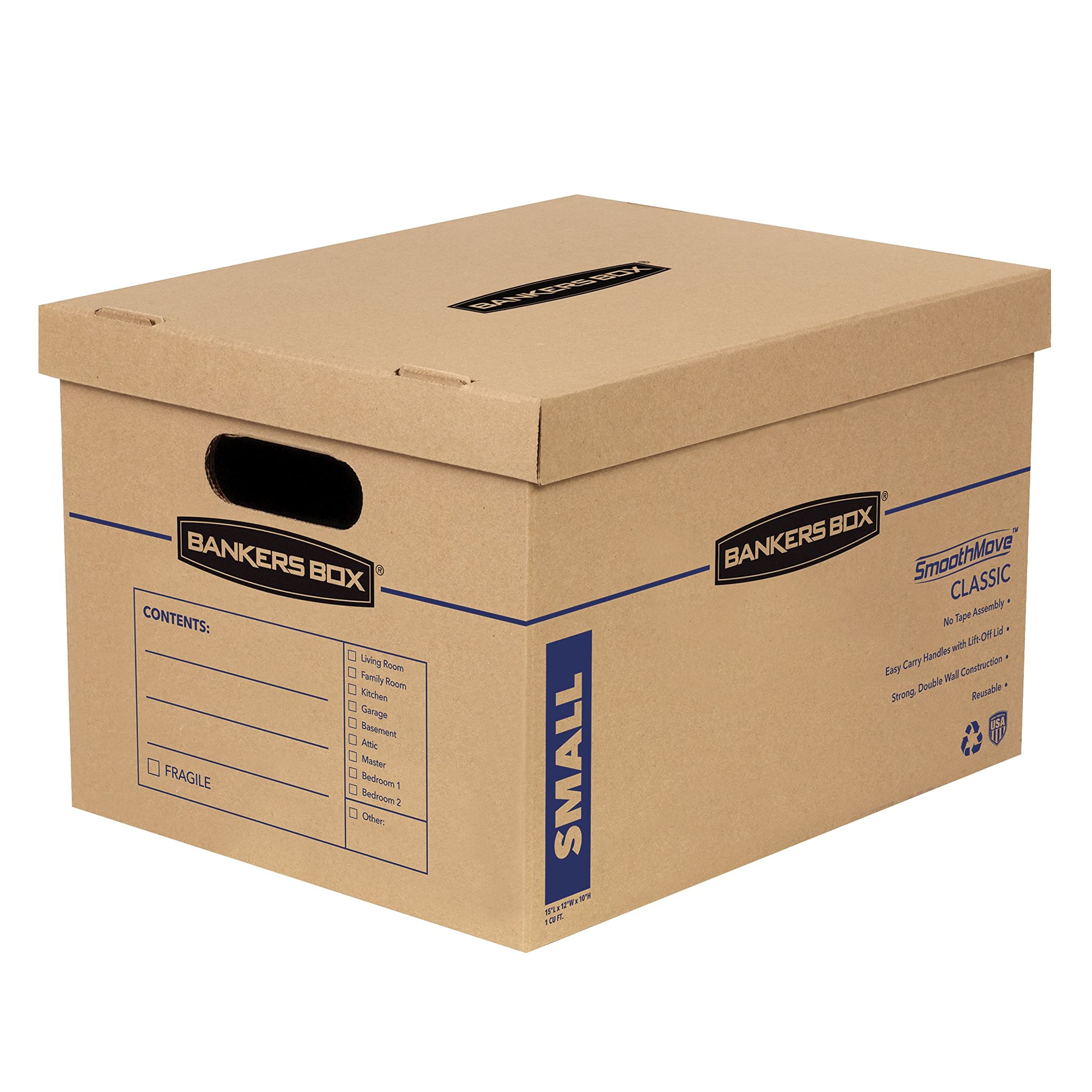 Bankers Box SmoothMove Moving Boxes with No-Tape Assembly, Lift -Off Lids And Ea