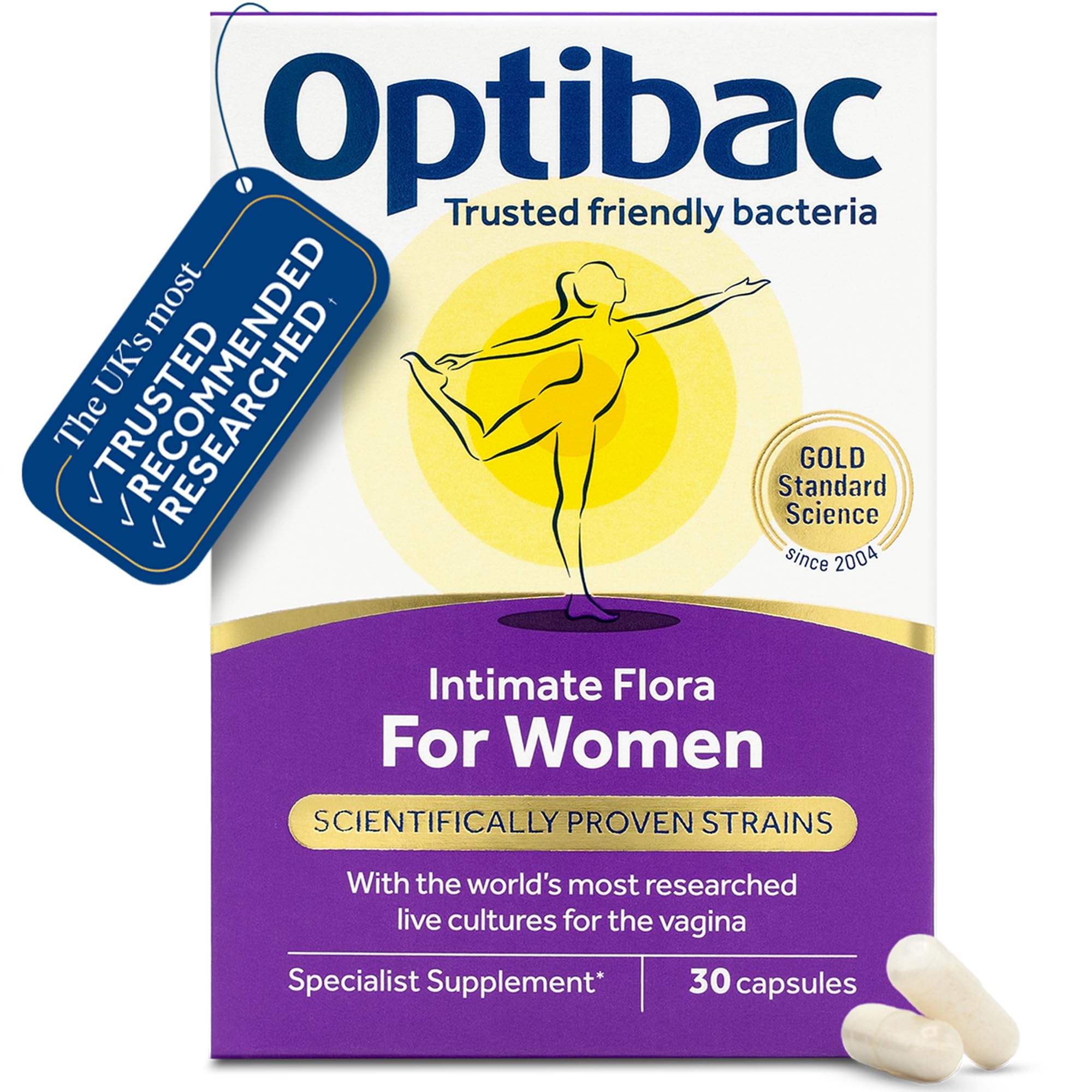 Optibac for Women - Vaginal Live Cultures Supplement - 30 Vegan Capsules | Most 