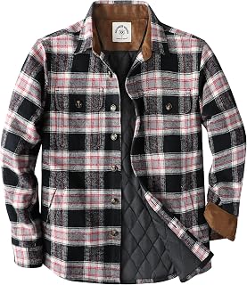 Dubinik® Men's Flannel Jacket Lightweight Checked Comfortable and Casual