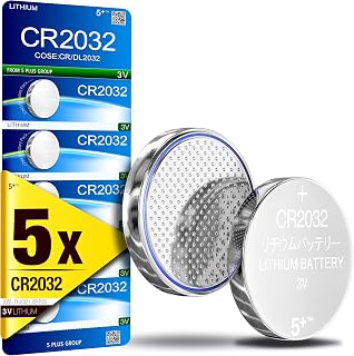 CR2032 DL2032 ECR2032 BR2032 3V Lithium Coin Cell Batteries (5 Pack) – Long Lasting Button Battery for Car Key Fobs, Watches & Small Electronics