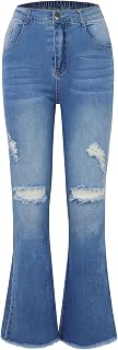 EXARUS Girls Jeans Wide Leg Baggy Pants Ripped Denim Teen 6-16Y