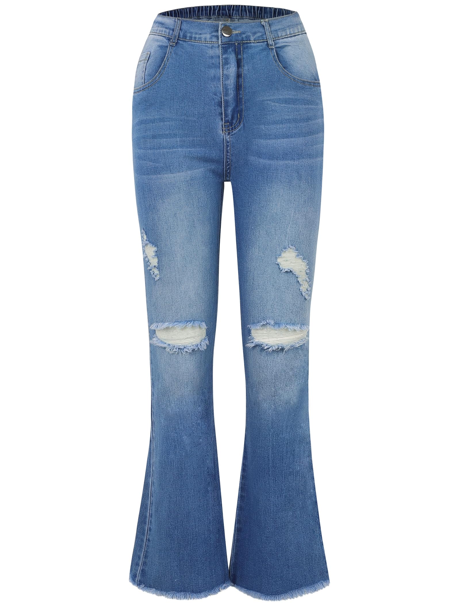 EXARUS Girls Jeans Wide Leg Baggy Pants Ripped Denim Teen 6-16Y
