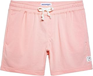 maamgic Mens Athletic Gym Shorts 5/7" Elastic Waist Casual Pajama Pocket Jogger Men Workout Short Pants