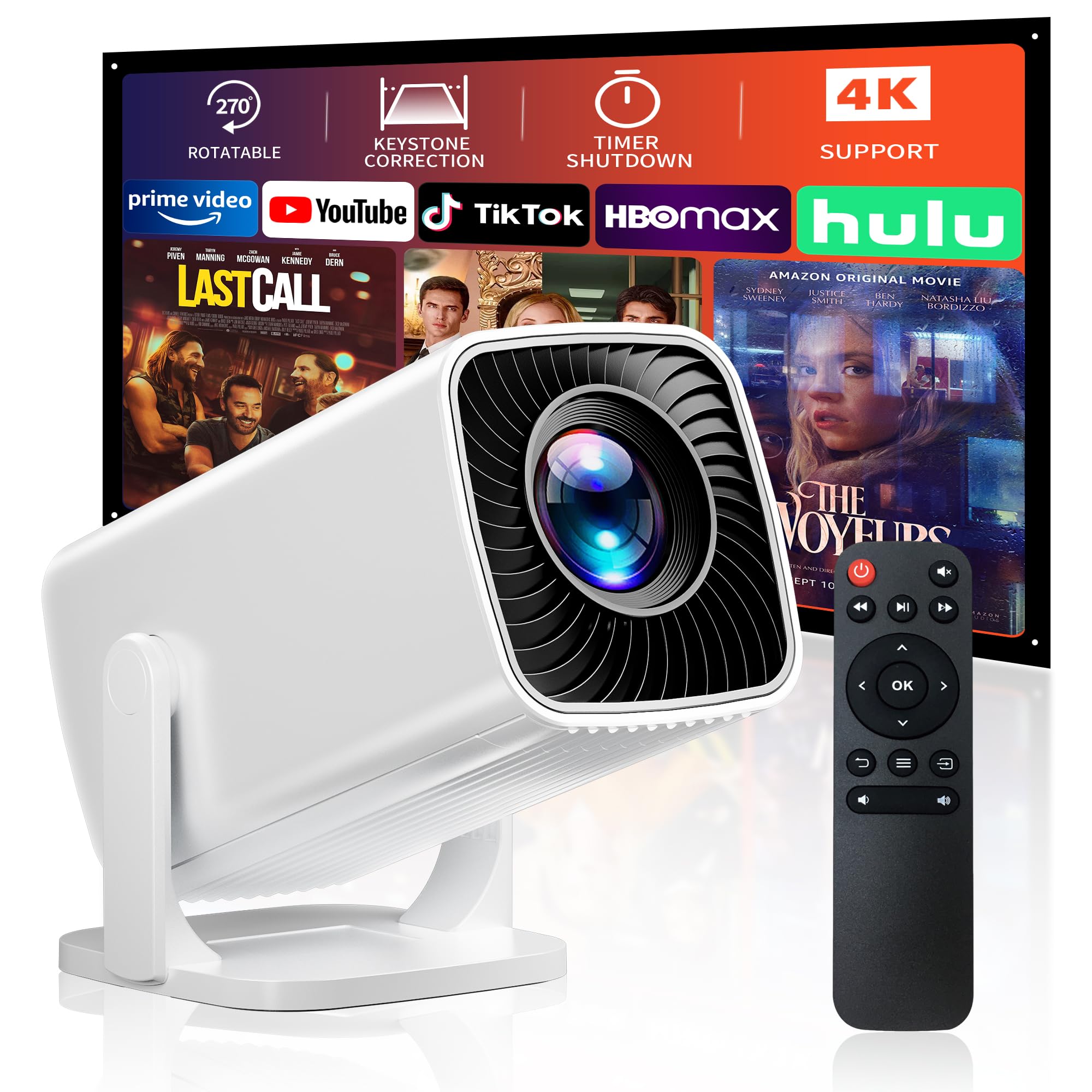 Mini Projector with 4K Support, Portable Short Throw Proyector | Electric Focus&