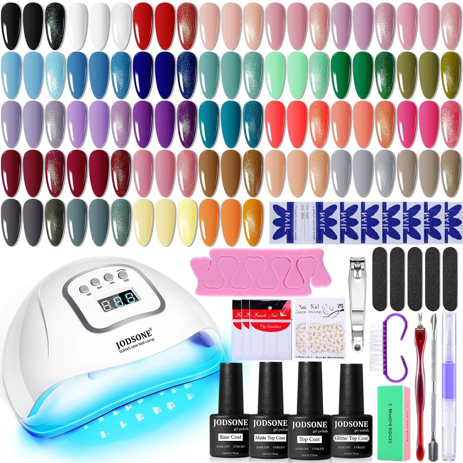 JODSONE Gel Nail Polish Kit with U V Light 32 Colors Gel Polish Nail + 4 Functio