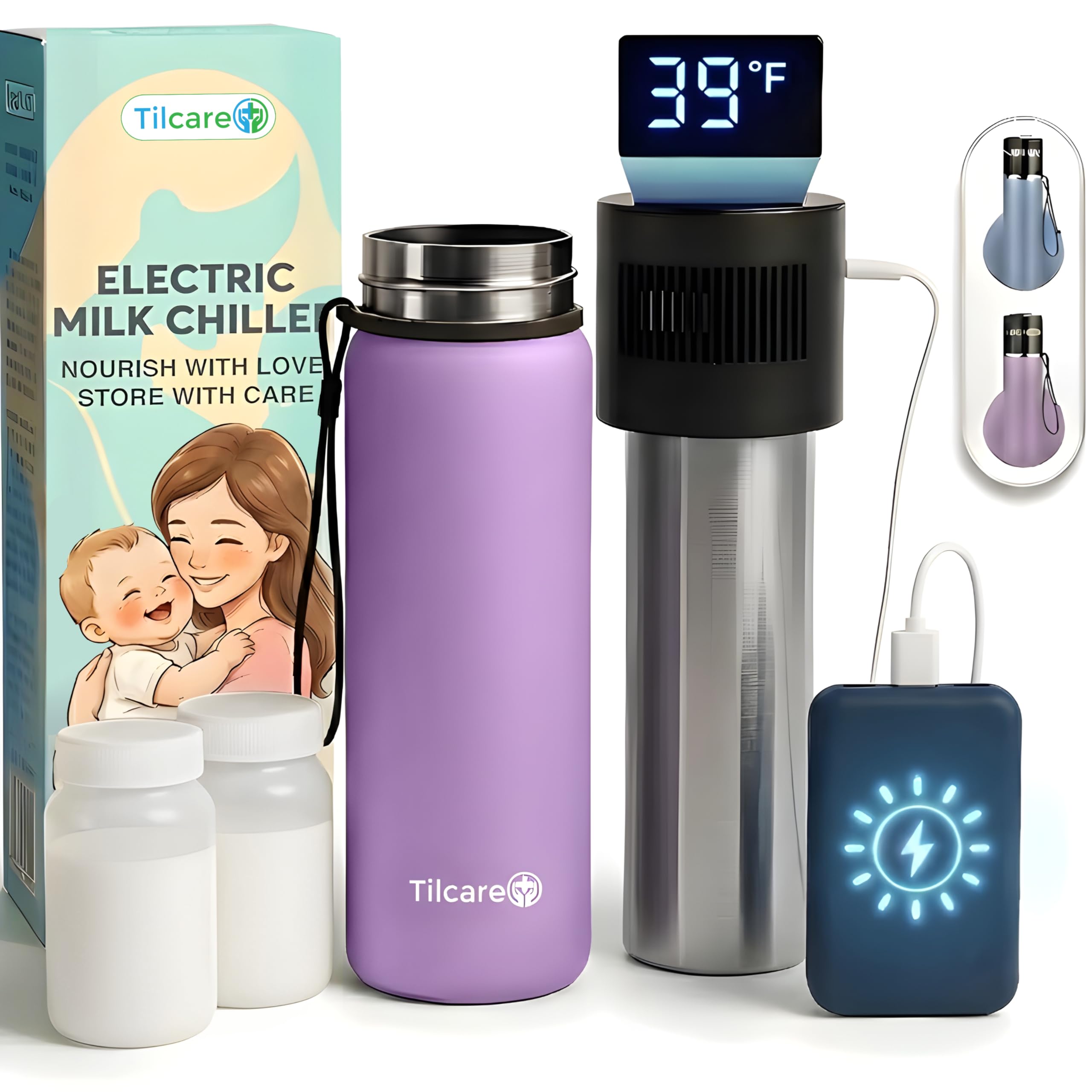 Electric Breastmilk Cooler Bottle - 2 x 150ml/5Oz Unlimited Cooling Time