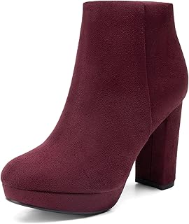 DREAM PAIRS Women's Stomp High Heel Ankle Boots