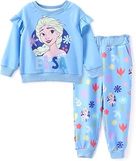 Disney Frozen Baby Girls Long Sleeve Shirt and Pocket Pants Set Autumn Casual Daily Wear