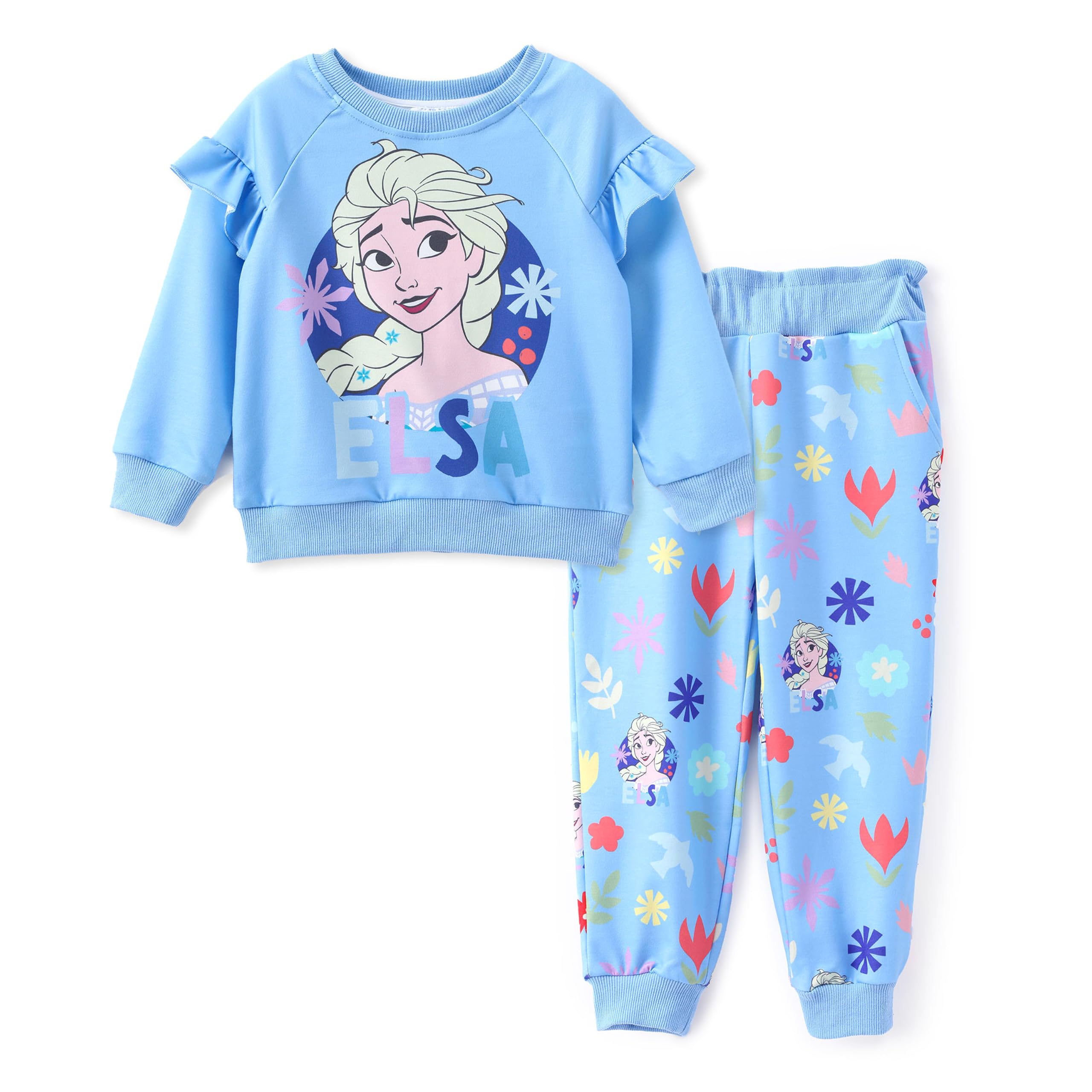 Disney Frozen Baby Girls Long Sleeve Shirt and Pocket Pants Set Autumn Casual Da