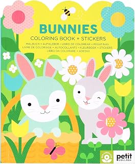 Petit Collage Bunnies Coloring Book + Stickers