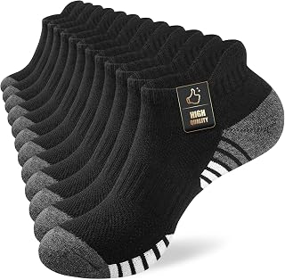 SockWaddles Running Socks for Men Women, 6/10 Pairs, Cotton Ankle Trainer Socks