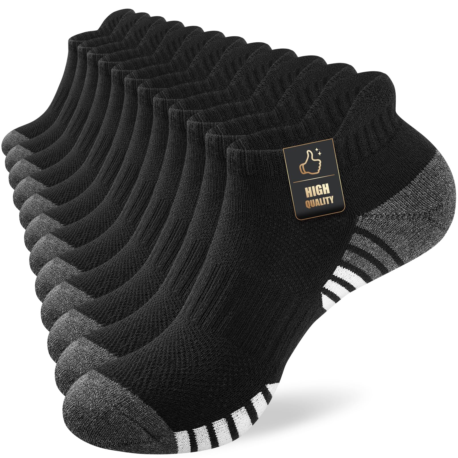 SockWaddles Running Socks for Men Women, 6/10 Pairs, Cotton Ankle Trainer Socks