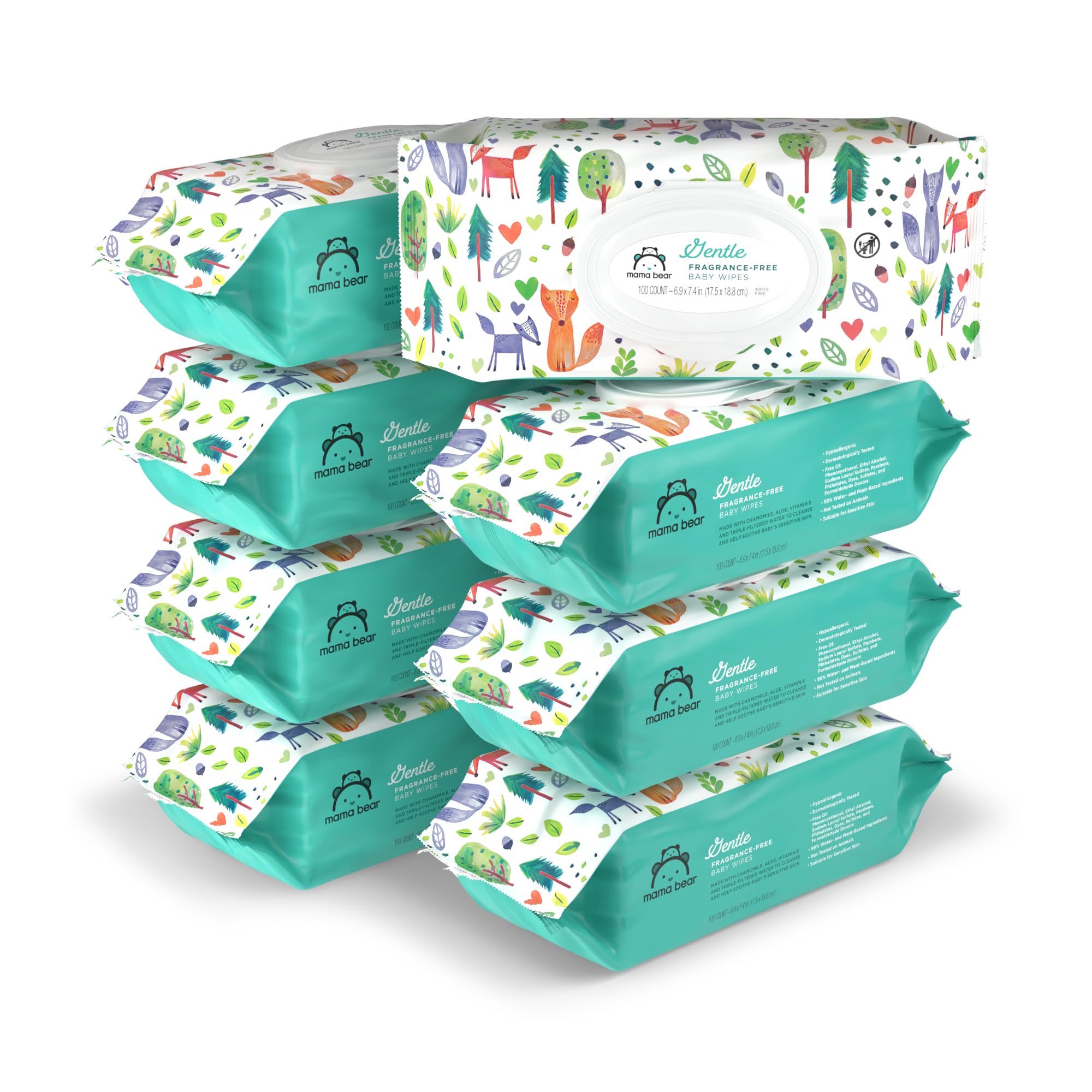 Amazon Basics Gentle Fragrance Free Baby Wipes, Hypoallergenic, Sensitive Skin, 