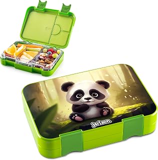 Jarlson Children's Lunch Box with Compartments - Toni Lunch Box - Bento Box Leak-Proof - Lunch Box for Nursery and School - Girls and Boys | Lunch Box | Snack Box (PANDA)